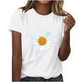 thumbnail image 1 of QUINDOS Tshirts for Women Casual Comfy Floral Graphic Short Sleeve Crew Neck Tees for Women, 1 of 2