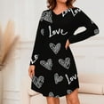 thumbnail image 1 of QUINDOS Valentine's Day Pajamas for Women Short Mini Nightgowns for Women Long Sleeve V Neck Sleep Dress Casual Heart Print Loose Comfortable Home Wear Night Dress, 1 of 7