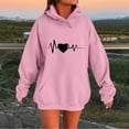 thumbnail image 1 of QUINDOS Valentine's Day Sweatshirts for Women Casual Graphic Long Sleeve Hooded Pullover Tops, 1 of 4