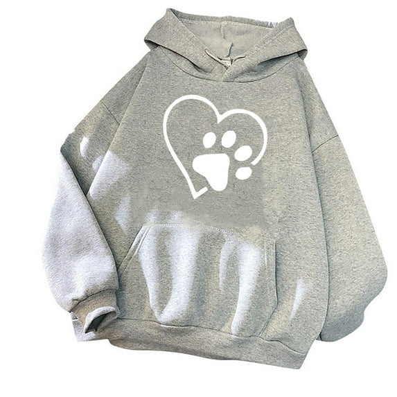 QUINDOS Women Hoodie Women's Sweatshirts Casual Long Sleeve Graphic Crew Neck Pullover Tops