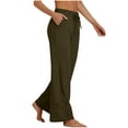 thumbnail image 1 of QUINDOS Women Pants Casual Wide Leg High Waisted Full Length Pants Drawstring Loose Trousers with Pockets, 1 of 7