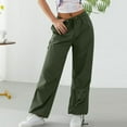 thumbnail image 1 of QUINDOS Women Pants Casual Wide Leg Long High Waisted Pants Button Relaxed Fit Trousers with Pockets, 1 of 4