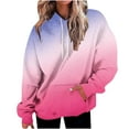thumbnail image 1 of QUINDOS Women's Hoodies and Sweatshirts Women's Fashion Hoodies Casual Long Sleeve Crew Neck Gradient Color Pullover Tops, 1 of 4