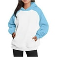 thumbnail image 1 of QUINDOS Women's Hoodies and Sweatshirts Patchwork Womens Sweatshirts Casual Long Sleeve Graphic Crew Neck Pullover Tops, 1 of 4