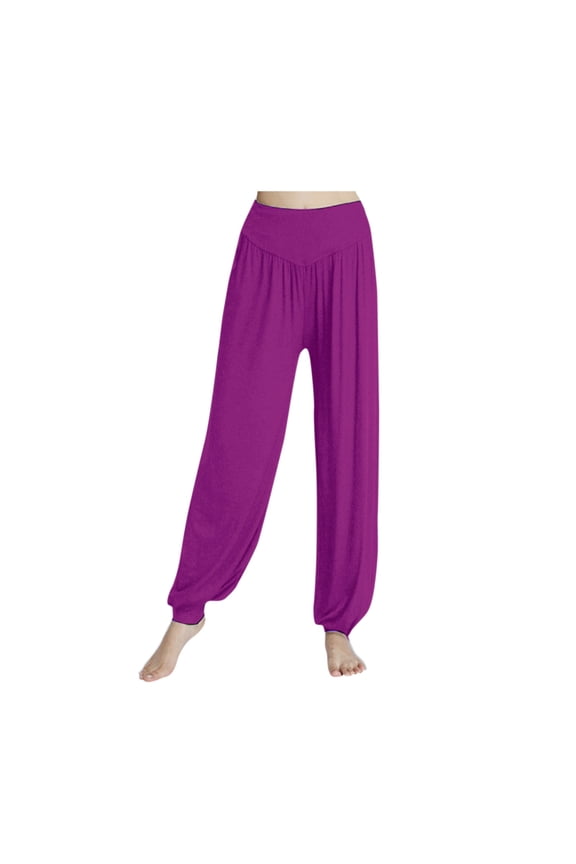 Women's Plus Size Pants Taper High Waisted Long Casual Pants Cotton Blend Loose Trousers with Pockets