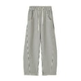 thumbnail image 1 of QUINDOS Women's Plus Size Pants Wide Leg Long High Waisted Casual Pants Cotton Blend Striped Loose Trousers with Pockets, 1 of 3