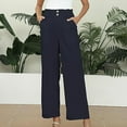 thumbnail image 1 of QUINDOS Womens Casual Pants Wide Leg Long High Waisted Trousers Straight Fit Pants with Pockets, 1 of 5