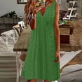 thumbnail image 1 of QUINDOS Womens Dresses Sleeveless Sundress Beach V-neck Sun Dresses Summer Solid Color Breathable Tank Long Midi Womens Dresses, 1 of 6
