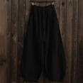 thumbnail image 1 of QUINDOS Womens Fall Pants Wide Leg Long High Waisted Casual Pants Cotton Linen Pull on Loose Trousers, 1 of 6