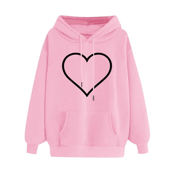 QUINDOS Womens Hoodie Women's Sweatshirts Casual Graphic Long Sleeve Crew Neck Pullover Tops