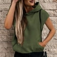 thumbnail image 1 of QUINDOS Womens Hoodie Womens Sweatshirts Casual Short Sleeve Plain Crew Neck Pullover Tops, 1 of 6