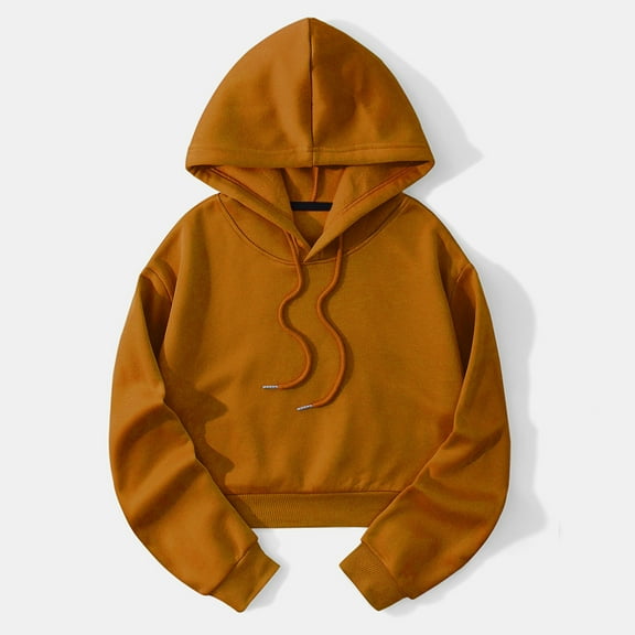 QUINDOS Womens Hoodies Basic Womens Sweatshirts Plus Size Casual Long Sleeve Crew Neck Graphic Pullover Tops