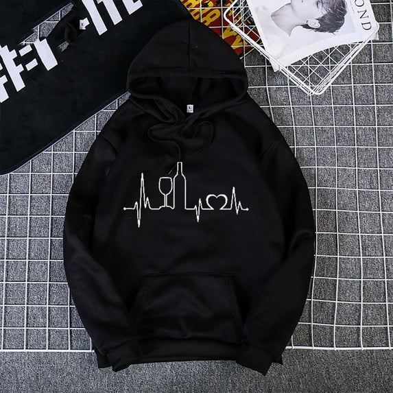 QUINDOS Womens Hoodies Womens Sweatshirts Casual Long Sleeve Graphic Crew Neck Pullover Tops