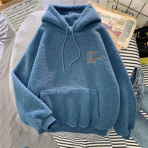 QUINDOS Womens Hoodies Fleece Womens Sweatshirts Casual Graphic Long Sleeve Crew Neck Pullover Tops