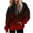 thumbnail image 1 of QUINDOS Womens Hoodies Plus Size Button Gradient Womens Sweatshirts Casual Long Sleeve Graphic Crew Neck Pullover Tops, 1 of 4