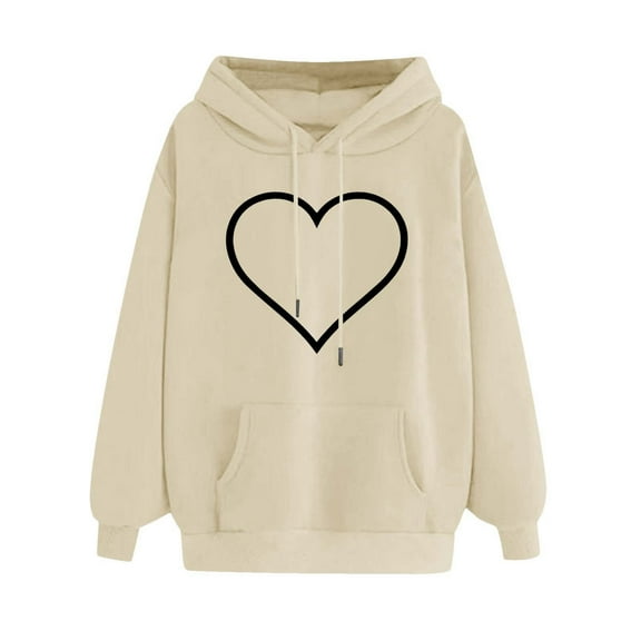 QUINDOS Womens Hoodies Plus Size Plus Size Womens Sweatshirts and Hoodies Casual Long Sleeve Graphic Crew Neck Pullover Tops