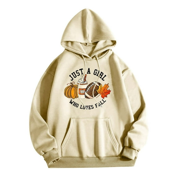 QUINDOS Womens Hoodies Plus Size Womens Sweatshirts Casual Graphic Long Sleeve Crew Neck Pullover Tops