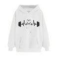 thumbnail image 1 of QUINDOS Womens Hoodies Pullover Women's Sweatshirts Casual Long Sleeve Crew Neck Graphic Pullover Tops, 1 of 3