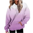 thumbnail image 1 of QUINDOS Womens Hoodies Sweatshirts for Women Casual Long Sleeve Gradient Color Crew Neck Pullover Tops, 1 of 4