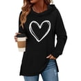 thumbnail image 1 of QUINDOS Womens Hoodies Valentines Day Womens Sweatshirts Casual Long Sleeve Graphic Crew Neck Pullover Tops, 1 of 6