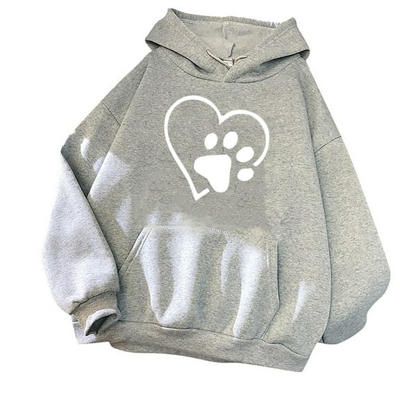 QUINDOS Womens Hoodies Womens Sweatshirts Plus Size Casual Long Sleeve Crew Neck Graphic Pullover Tops