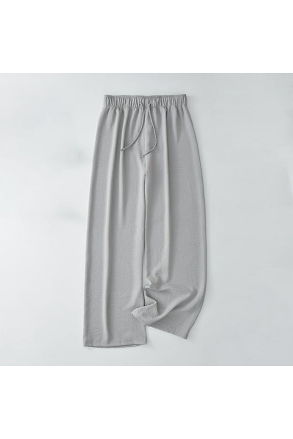 Womens Pants Wide Leg High Waisted Long Casual Pants Loose Trousers with Pockets