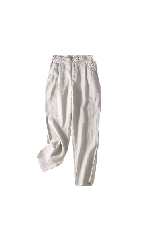 Womens Pants Wide Leg High Waisted Long Casual Trousers Cotton Loose Pants with Pockets