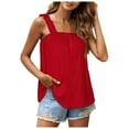 thumbnail image 1 of QUINDOS Womens T Shirts Gym Red Summer Fashion Comfortable Loose Sleeveless Blouse Casual Tops Tank Tops for Women, 1 of 5