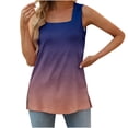 thumbnail image 1 of QUINDOS Womens T Shirts Gym Summer Purple Fashion Printed Vest Loose Sleeveless T-shirt Pullover Tops Tank Tops for Women, 1 of 5