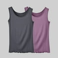 thumbnail image 1 of QUINDOS Womens Tank Tops Athletic Summer 2 Pack Womens Camisoles Strap Crew Neck Sleeveless Running MultiPack Cami Shirts Loose Solid Color Undershirts, 1 of 3