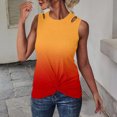 thumbnail image 1 of QUINDOS Womens Tank Tops Gym Orange Fashion Summer Round-Neck Sleeveless Print Casual Blouses Tops Womens Camisoles, 1 of 7
