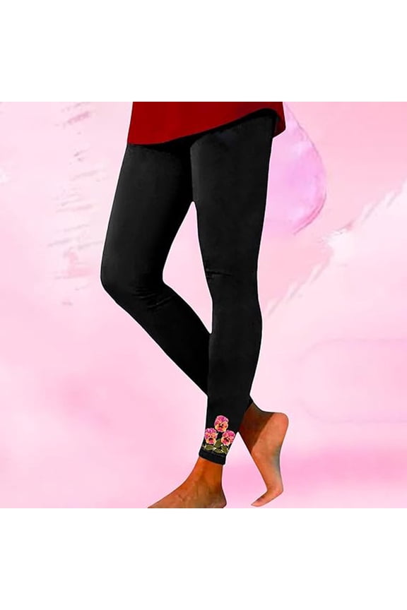 Yoga Leggings for Women High Waist Stretch Breast Cancer Yoga Pants for Women Athletic Fitness Exercise Pants