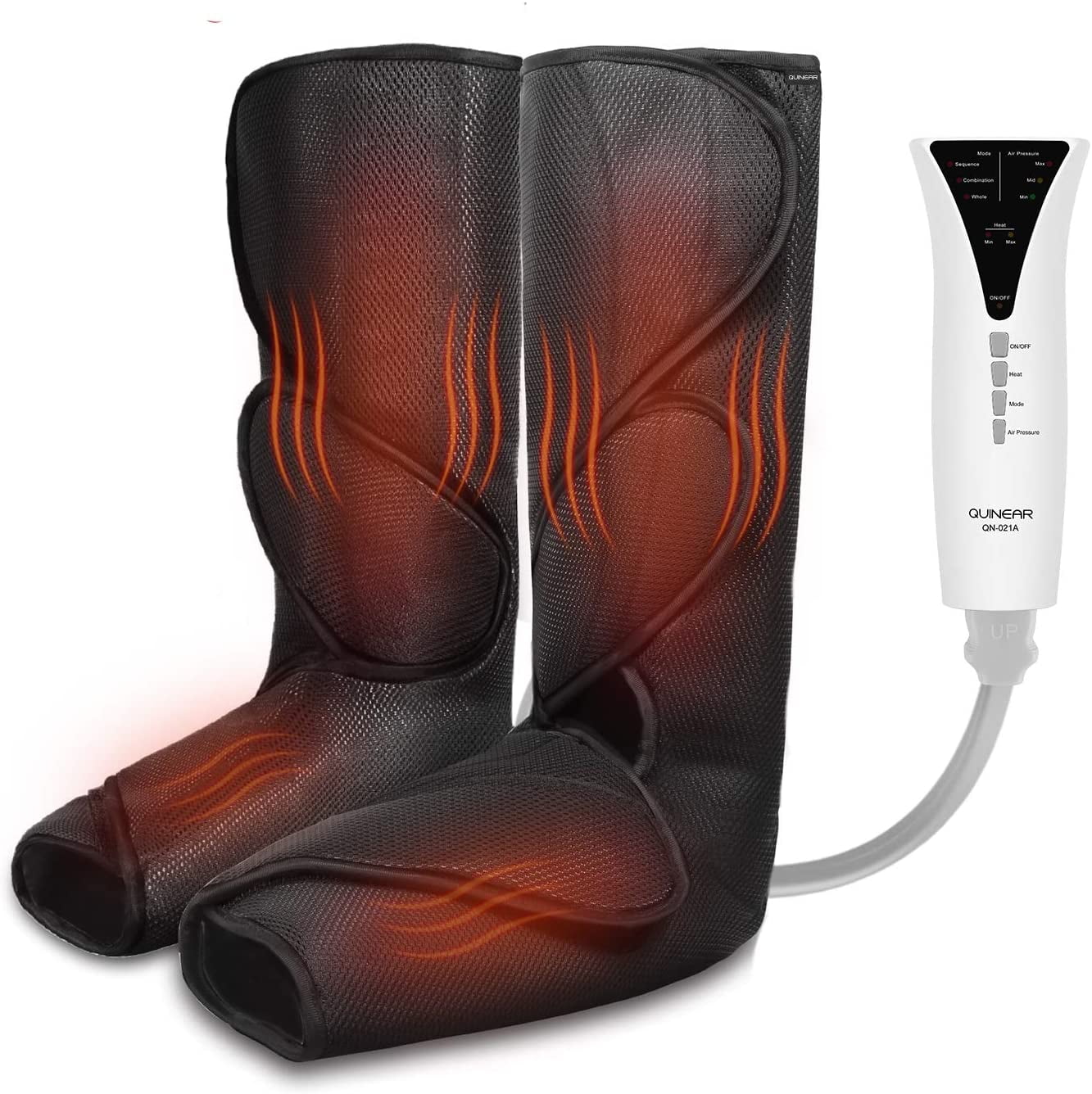 QUINEAR Leg Massager, 3-in-1 Foot Calf & Thigh Massager with Heat  and Compression Therapy, Leg Massage Boots for Swollen Legs, Edema, RLS  Pain Relief, FSA HSA Eligible 199.98