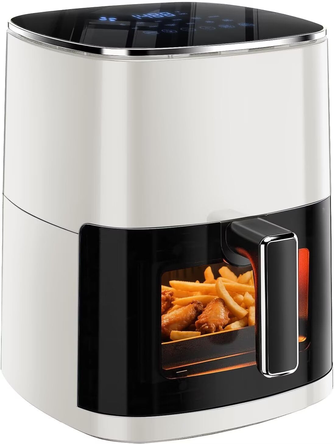 QUIOCOZY 12-in-1 Digital Air Fryer, 6.3 Qt Large Capacity, Viewing Window, Nonstick Dishwasher-Safe Basket, 1700W, Beige