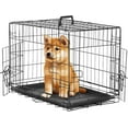 thumbnail image 1 of QUIOCOZY 24 Inch Extra Large Double-Door Dog Crate - Enhanced Foldable Metal Pet Kennel with Divider & Removable Tray, 1 of 6