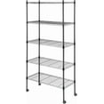 thumbnail image 1 of QUIOCOZY 5-Tier Heavy Duty Wire Storage Shelving Unit, Adjustable Metal Rack for Kitchen, Pantry, Garage, and Office, Black, 24" W x 14" D x 59" H, 1 of 7