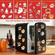 QUIOCOZY Black 4L/6 Can Mini Fridge - Portable Cooler & Warmer with Window, Freon-Free Aesthetic Fridge for Skincare/Beverage - Perfect Thanksgiving, Christmas & New Year Gift with Stickers