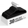 thumbnail image 1 of QUIOCOZY Black Velvet Hangers 30 Count - Heavy Duty, Non-Slip Design with Shoulder Notches & 360° Rotating Hooks, 1 of 7