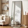 thumbnail image 1 of QUIOCOZY Full Length Mirror with Stand, 64"x21" Floor Mirror, Wall Mounted Body Mirror for Bedroom, Living Room, Black, 1 of 8