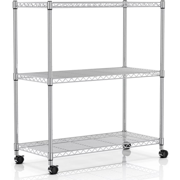 QUIOCOZY Heavy Duty Metal Storage Shelving Unit, 3 Tier Adjustable Wire ...
