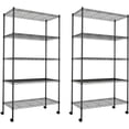 thumbnail image 1 of QUIOCOZY Heavy Duty Metal Storage Shelving Unit, 5 Tier Adjustable Wire Rack with Wheels, 1250 Lbs Loading Capacity, 30"x14"x63", Black, 2 Pack, 1 of 10