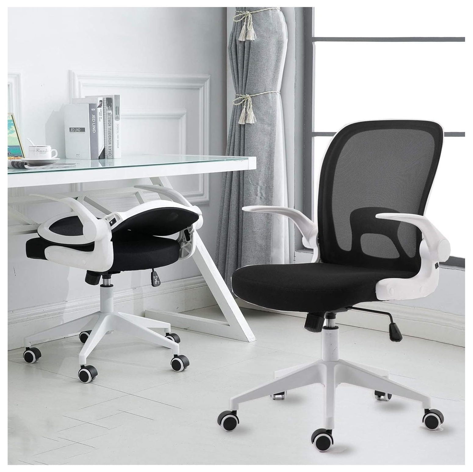 QUIRhait Foldable Office Chair Home Office Desk Chairs with Wheels