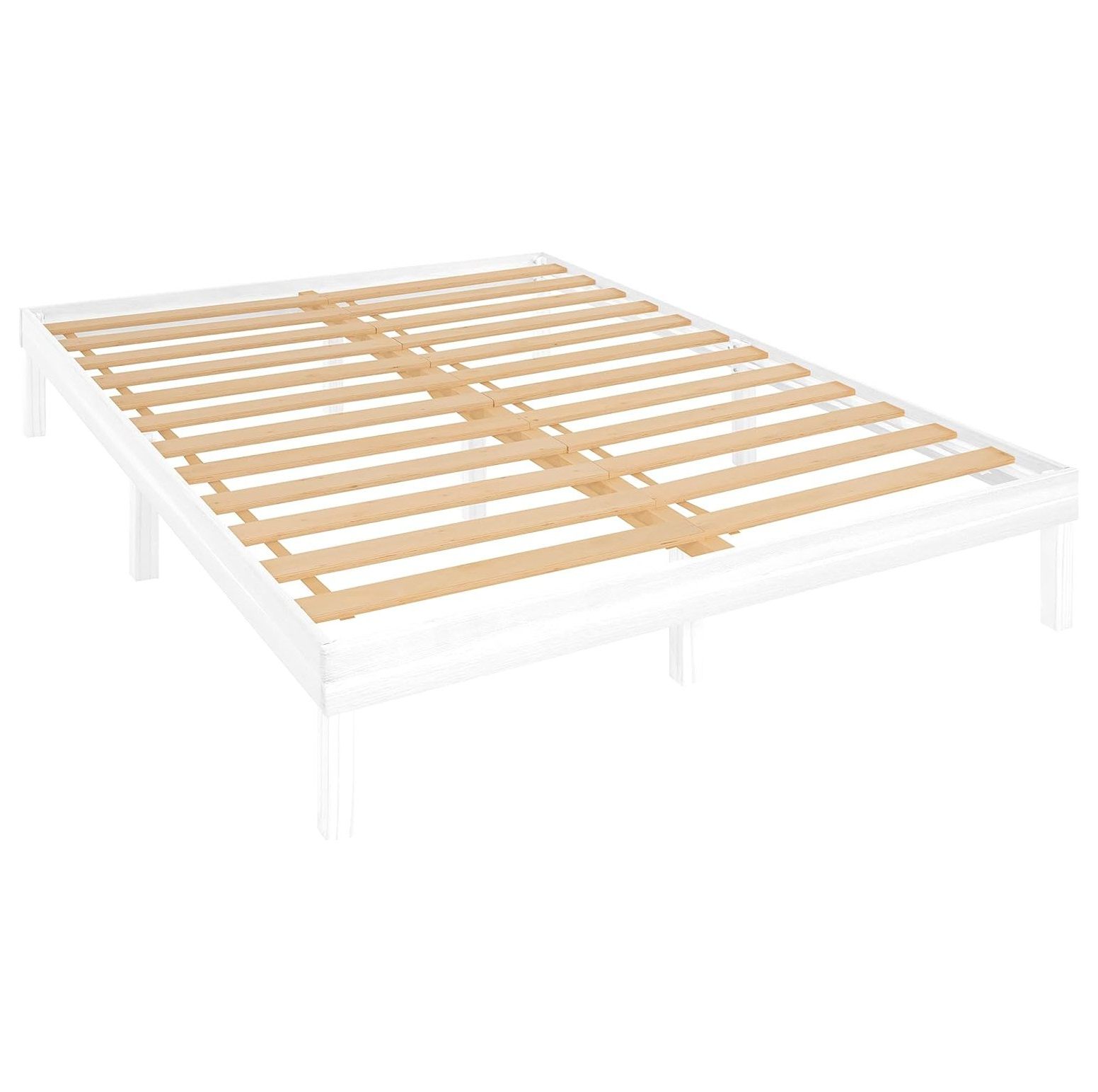 QUIRhait Lucia 14 Inch Solid Wood Platform Bed Full Bed Frame, Pine