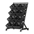 QUIRhait Metal Kitchen Storage Baskets on Wheels Floor Stand Fruits