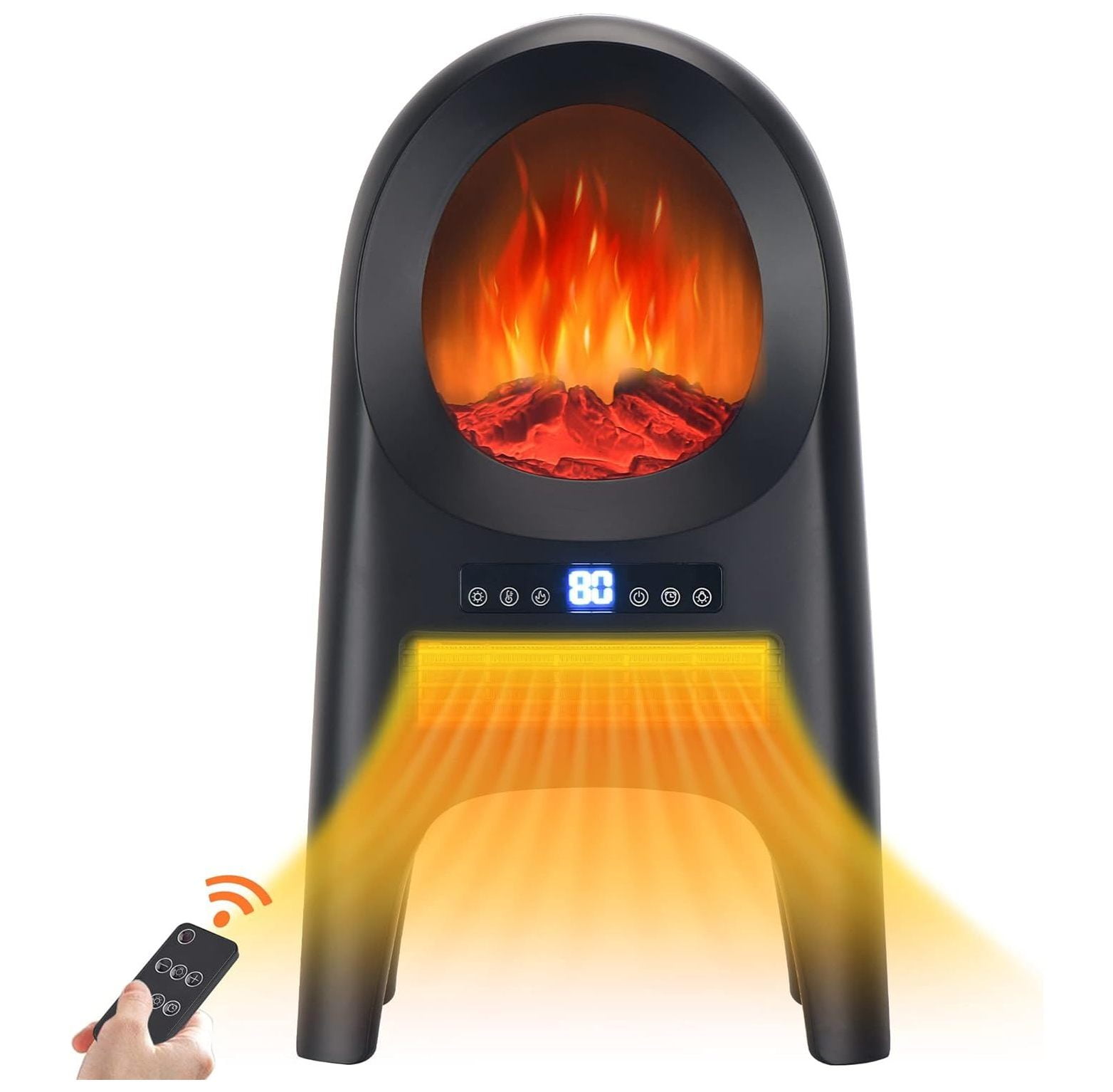 QUIRhait Portable Electric Fireplace Heater,24″ Small Space Heater for