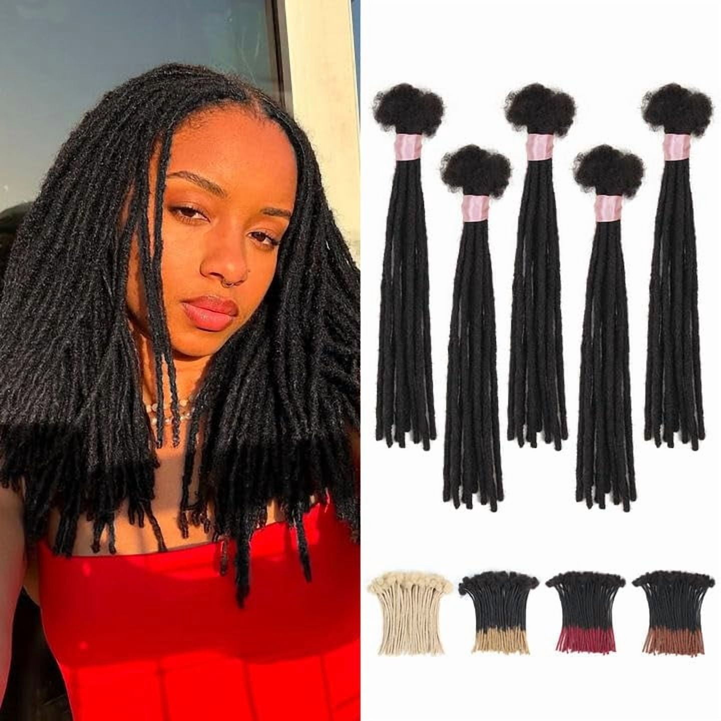 QUISDUIS 10 inch Loc Extensions Human Hair, 50 Strands 
