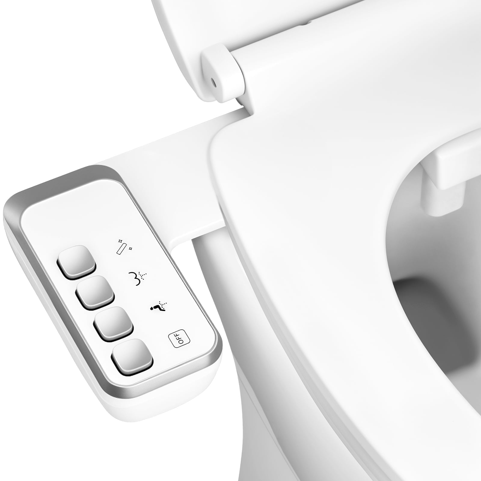 QUITEDEW Bidet Attachment for Toilet,Dual Nozzle,Self Cleaning Non-Electric Dual Nozzle for Frontal & Rear Wash,Independent Adjustable Water Pressure,White