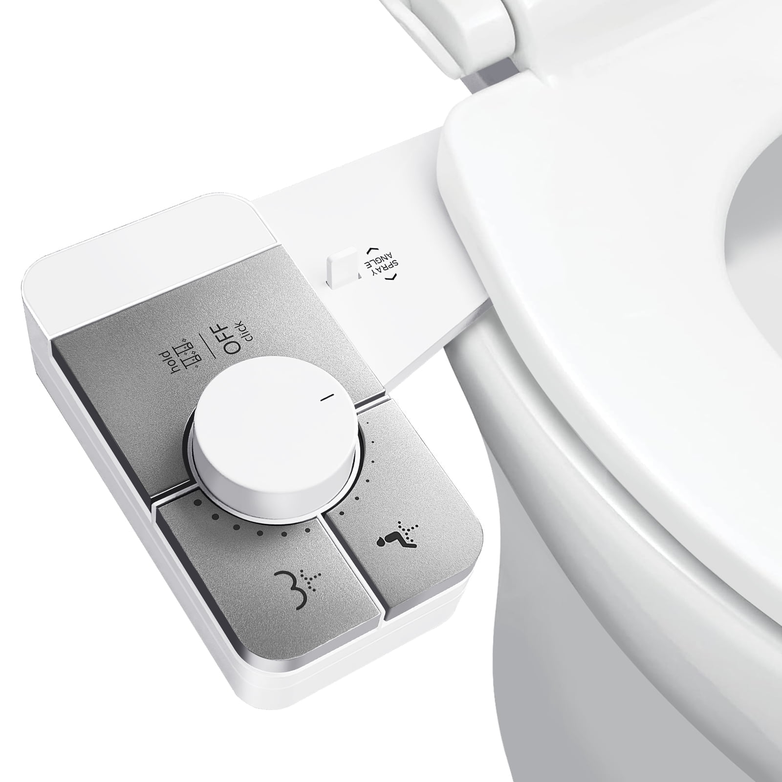 QUITEDEW Bidet Attachment for Toilet,Self Cleaning Water Sprayer Adjustable Water Pressure Control,Quick & Easy Installation (White）
