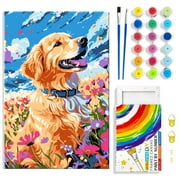 Walarky Colorful Girl Drink Paint By Number For Adults DIY Gift Oil Painting Kits On Canvas With Brushes And Acrylic Pigment Flower Terror Woman