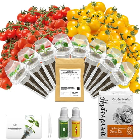 QUIVY Tomato Seed Pod Kit for AeroGarden, Ahopegarden, iDOO Indoor Hydroponics - Includes 400+ Tomato Seeds, 8 Pods